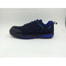Blue Color Suede Leather Safety Toe Sports Shoes (16077)
